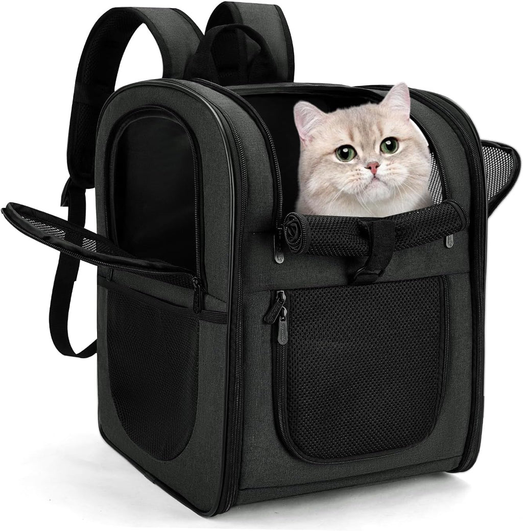 Cat Carrier Backpack, Expandable Bubble Pet Carrier for Cats and Small Dogs, Airline Approved Travel Backpack for Hiking, Walking & Outdoor Adventures - Supports up to 16 lbs.
