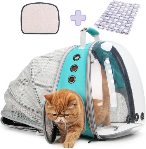 Cat Carrier Backpack, Expandable Bubble Pet Carrier for Cats and Small Dogs, Airline Approved Travel Backpack for Hiking, Walking & Outdoor Adventures - Supports up to 16 lbs.