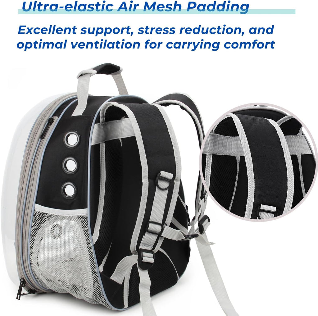 Cat Carrier Backpack, Expandable Bubble Pet Carrier for Cats and Small Dogs, Airline Approved Travel Backpack for Hiking, Walking & Outdoor Adventures - Supports up to 16 lbs.