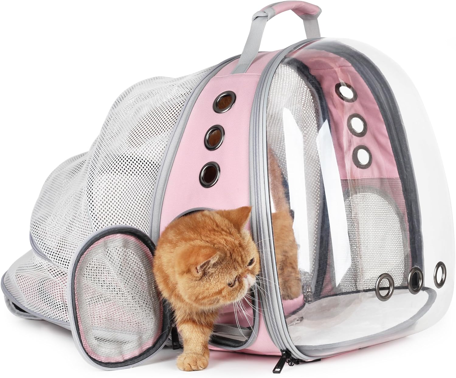 Cat Carrier Backpack, Expandable Bubble Pet Carrier for Cats and Small Dogs, Airline Approved Travel Backpack for Hiking, Walking & Outdoor Adventures - Supports up to 16 lbs.
