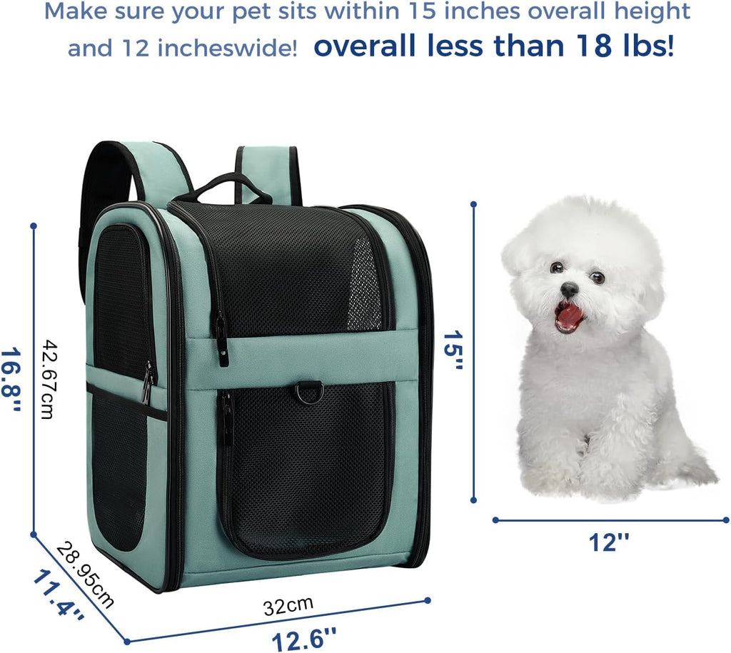 Cat Carrier Backpack, Expandable Bubble Pet Carrier for Cats and Small Dogs, Airline Approved Travel Backpack for Hiking, Walking & Outdoor Adventures - Supports up to 16 lbs.