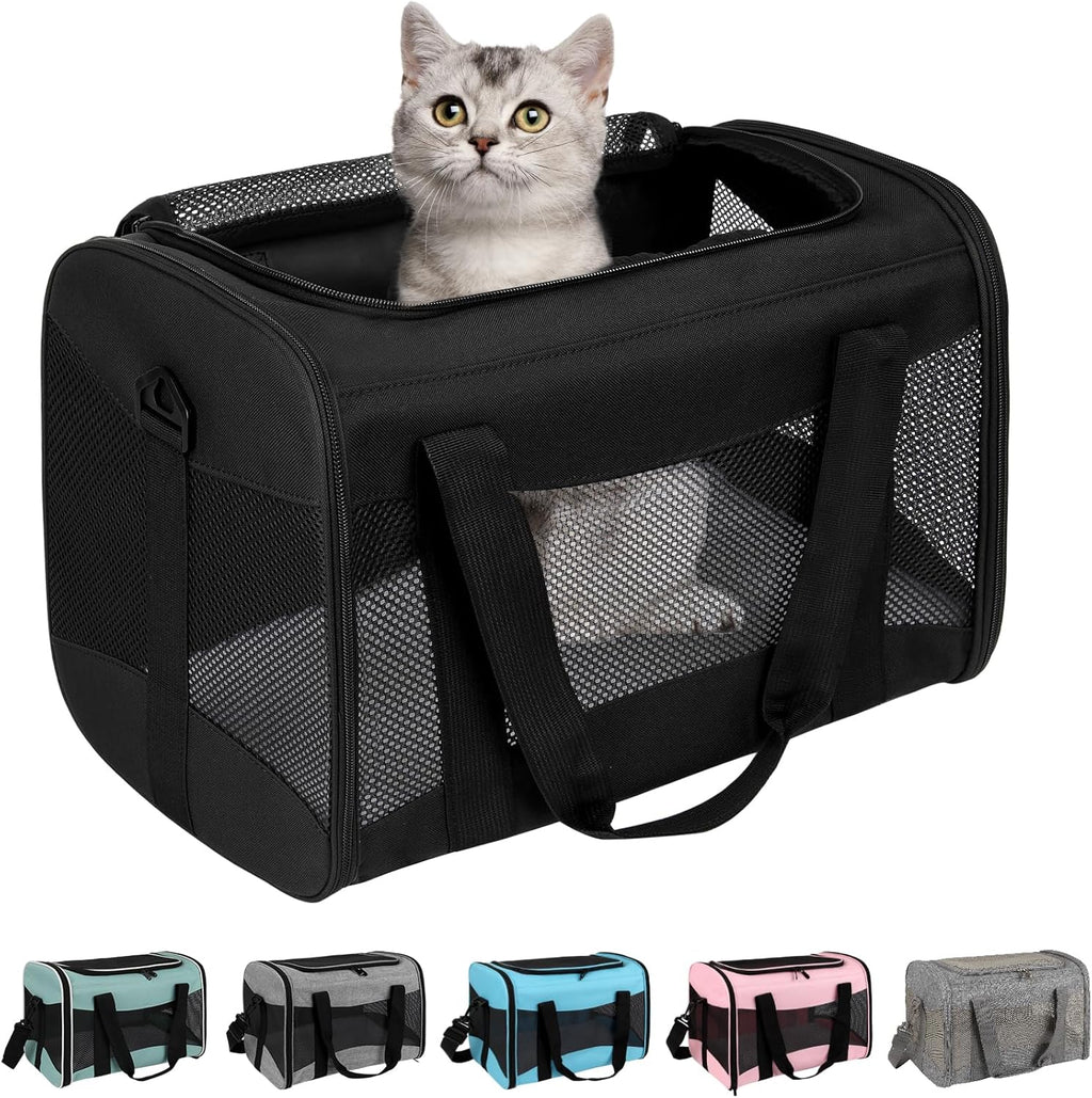 Cat Carrying Case Pet Dog Carrier Soft-Sided Cat Bag Airline Approved, Pet Travel Carrier Up to 15 Lbs, Collapsible Cats Carrier Dog Carrier for Medium Small Cats Dogs.